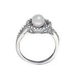 Color Fashion Ring, Pearl Shape, in Platinum - 84024