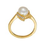 Color Fashion Ring, Pearl Shape, in Platinum - 84027