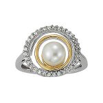 Color Fashion Ring, Pearl Shape, in White Gold - 84028