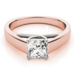 Trellis Engagement Ring, Side Stone Style, Square Shape, in Rose Gold - 84040