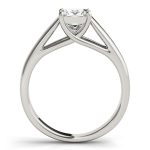 Trellis Engagement Ring, Side Stone Style, Square Shape, in Sterling Silver - 84040