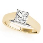 Trellis Engagement Ring, Side Stone Style, Square Shape, in Yellow Gold - 84040