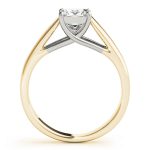 Trellis Engagement Ring, Side Stone Style, Square Shape, in Yellow Gold - 84040