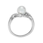 Color Fashion Ring, Pearl Shape, in Platinum - 84049