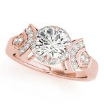 Halo Engagement Ring, Round Shape, in Rose Gold - 84053