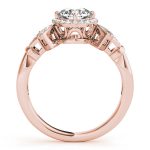 Halo Engagement Ring, Round Shape, in Rose Gold - 84053