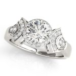 Halo Engagement Ring, Round Shape, in Sterling Silver - 84053