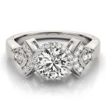 Halo Engagement Ring, Round Shape, in Sterling Silver - 84053