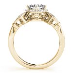 Halo Engagement Ring, Round Shape, in Yellow Gold - 84053