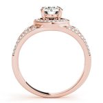 Halo Engagement Ring, Round Shape, in Rose Gold - 84058