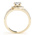 Halo Engagement Ring, Round Shape, in Yellow Gold - 84058