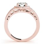 Halo Engagement Ring, Round Shape, in Rose Gold - 84059