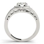 Halo Engagement Ring, Round Shape, in White Gold - 84059