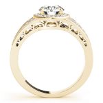 Halo Engagement Ring, Round Shape, in Yellow Gold - 84059