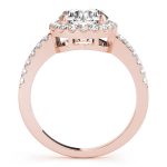 Halo Engagement Ring, Round Shape, in Rose Gold - 84062