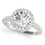 Halo Engagement Ring, Round Shape, in Sterling Silver - 84062