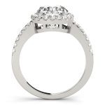 Halo Engagement Ring, Round Shape, in White Gold - 84062