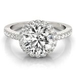 Halo Engagement Ring, Round Shape, in White Gold - 84062