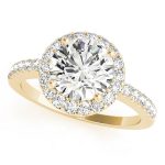 Halo Engagement Ring, Round Shape, in Yellow Gold - 84062