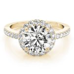 Halo Engagement Ring, Round Shape, in Yellow Gold - 84062