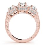 Three Stone Engagement Ring, Round Shape, in Rose Gold - 84080