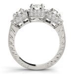 Three Stone Engagement Ring, Round Shape, in White Gold - 84080