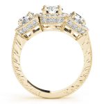 Three Stone Engagement Ring, Round Shape, in Yellow Gold - 84080