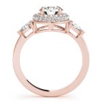 Halo Engagement Ring, Round Shape, in Rose Gold - 84118