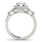 Halo Engagement Ring, Round Shape, in White Gold - 84118