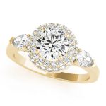 Halo Engagement Ring, Round Shape, in Yellow Gold - 84118