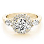 Halo Engagement Ring, Round Shape, in Yellow Gold - 84118