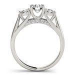 Three Stone Engagement Ring, Round Shape, in Sterling Silver - 84124