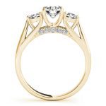 Three Stone Engagement Ring, Round Shape, in Yellow Gold - 84124