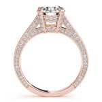 Antique Engagement Ring, Vintage Style, Round Shape, in Rose Gold - 84141