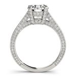 Antique Engagement Ring, Vintage Style, Round Shape, in Sterling Silver - 84141