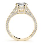 Antique Engagement Ring, Vintage Style, Round Shape, in Yellow Gold - 84141