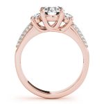 Three Stone Engagement Ring, Round Shape, in Rose Gold - 84177