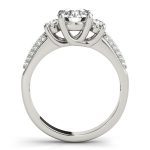 Three Stone Engagement Ring, Round Shape, in White Gold - 84177