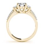 Three Stone Engagement Ring, Round Shape, in Yellow Gold - 84177