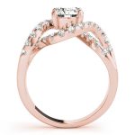 Multirow Engagement Ring, Vintage Style, Round Shape, in Rose Gold - 84182