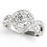 Multirow Engagement Ring, Vintage Style, Round Shape, in Sterling Silver - 84182