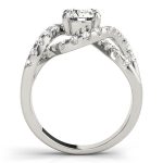 Multirow Engagement Ring, Vintage Style, Round Shape, in Platinum - 84182