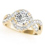 Multirow Engagement Ring, Vintage Style, Round Shape, in Yellow Gold - 84182