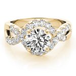 Multirow Engagement Ring, Vintage Style, Round Shape, in Yellow Gold - 84182