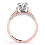 Side Stone Engagement Ring, Shape, in Rose Gold - 84299