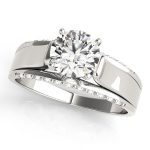 Side Stone Engagement Ring, Shape, in Sterling Silver - 84299