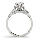 Side Stone Engagement Ring, Shape, in White Gold - 84299