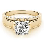 Side Stone Engagement Ring, Shape, in Yellow Gold - 84299