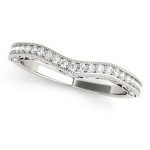 Curverd Wedding Ring, in White Gold - 84329