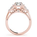 Halo Engagement Ring, Round Shape, in Rose Gold - 84334